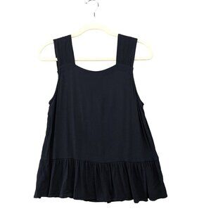 Loft Square Neck Cami Top Womens S Navy‎ Blue Peplum Flowy